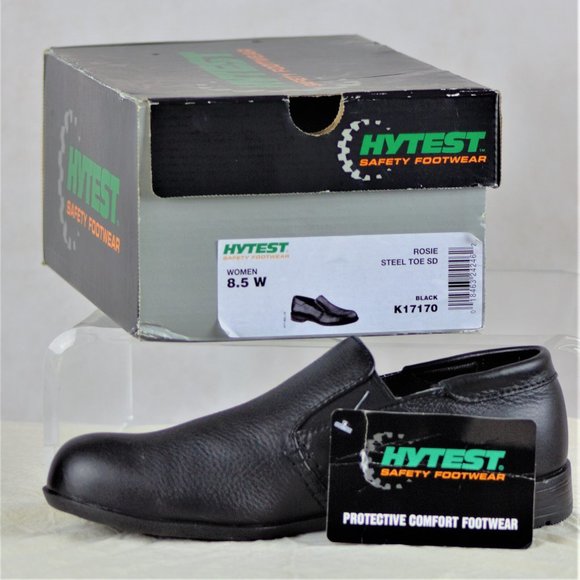 Hytest Rosie Women 8.5 W Black Safety Steel Toe - Picture 1 of 16